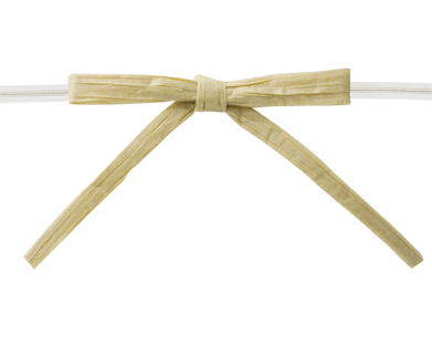 Ribbon Warehouse_0825 Oatmeal Paper Raffia Bow w/ Clear Twist-Tie