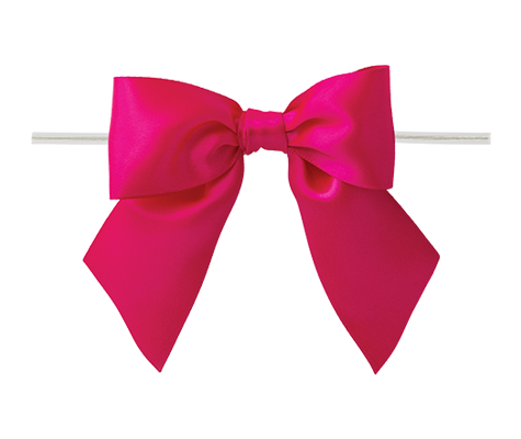 Ribbon Warehouse_0175 Shocking Pink Twist Tie Bow