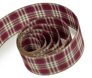 Ribbon Warehouse_Burgundy Country Cool (Wire Edged)