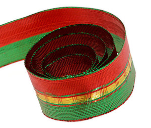 Ribbon Warehouse_Red and Green Shine (Wire Edged)