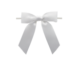 0029 White Twist Tie Bow
