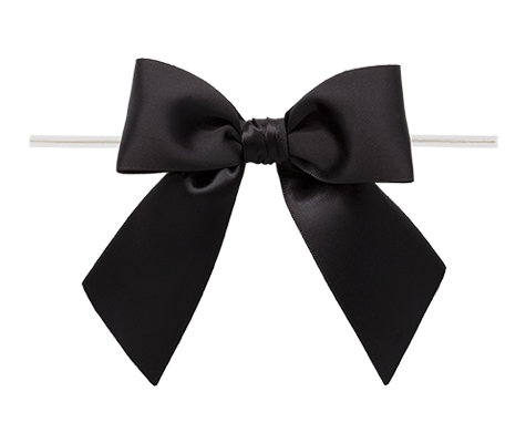 0030 Black Twist Tie Bow
