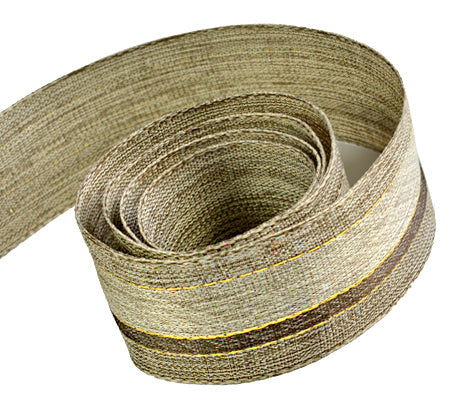 Ribbon Warehouse_Brown and Metallic Gold Brilliance (Wire Edged)