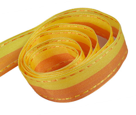 Ribbon Warehouse_Yellow & Orange Dash Wire Edge