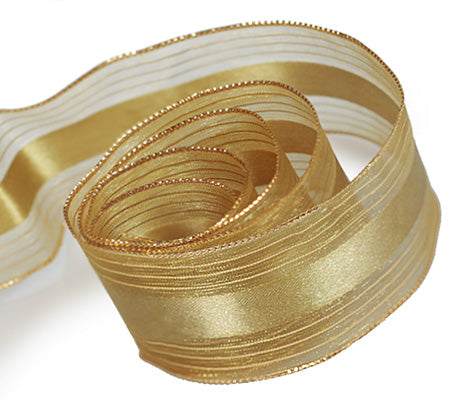 Ribbon Warehouse_Gold Elite Sheer (Wire Edged)