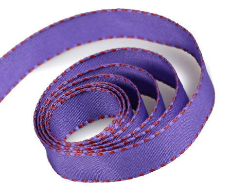 Ribbon Warehouse_0470 Purple Taffeta with Sangria Stitch