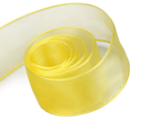 Ribbon Warehouse_Daffodil Yellow Lavish (Wire Edged)
