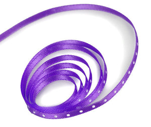 Ribbon Warehouse_0465 Purple Satin White Dot