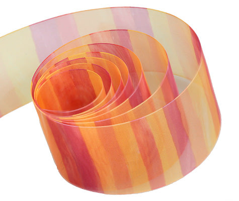 Ribbon Warehouse_Pnk/Yel/Org Vertical Stripe Soft Shades